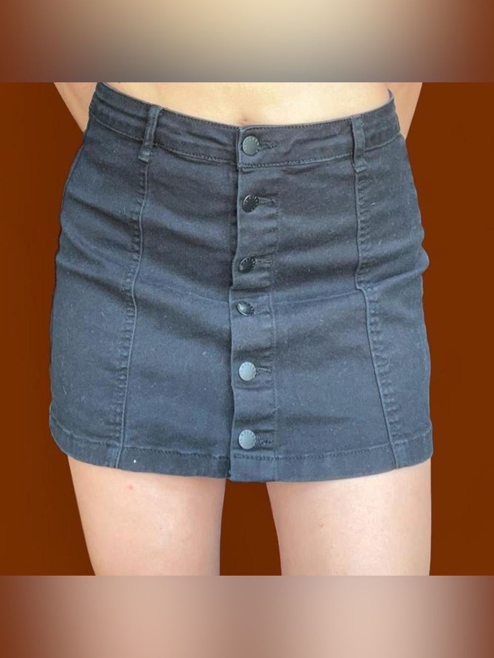 Forever 21 Black Button-Front Mini Skirt